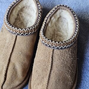 UGG Tan Suede Mules with Cream Lining